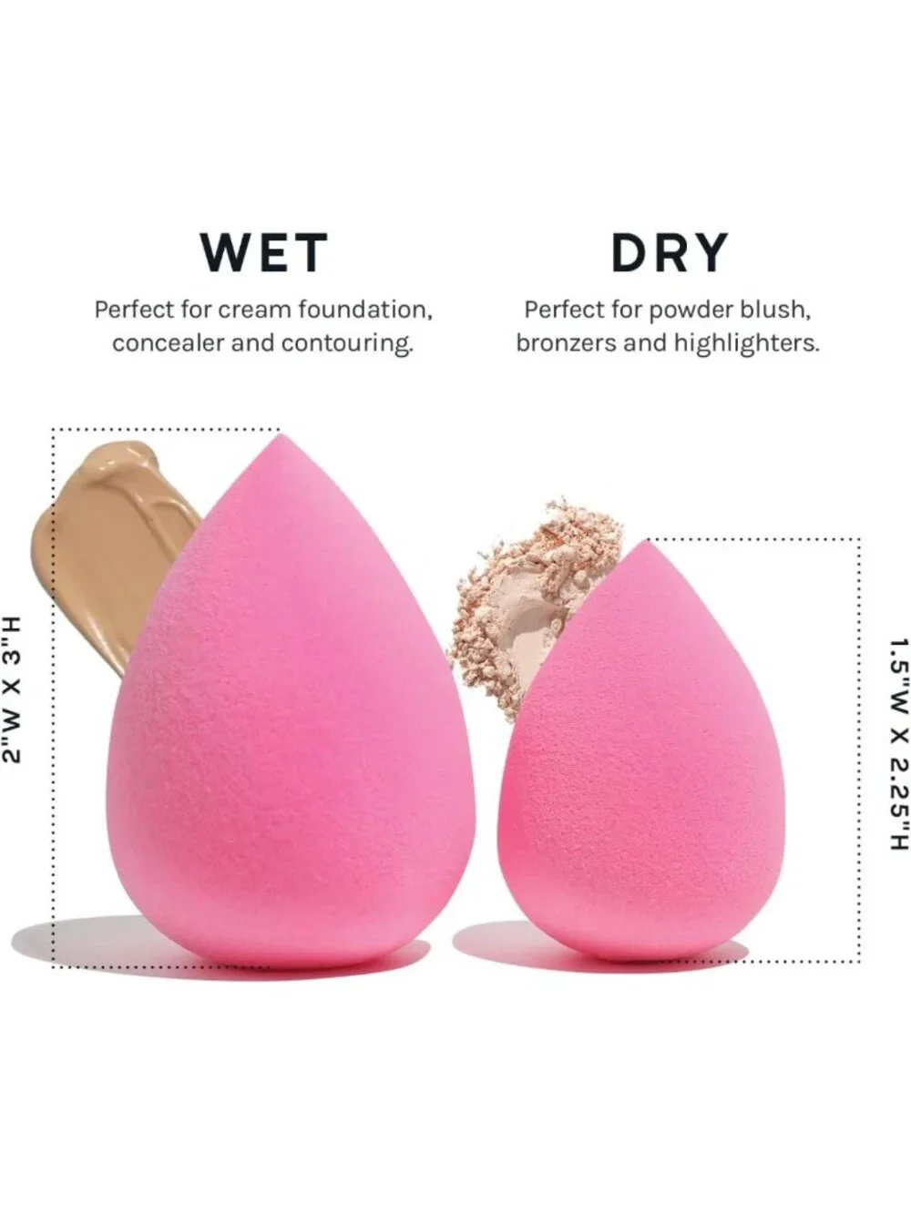 Latex-Free Makeup Sponge Set of 6 - Super Soft Blenders for Powder, Cream
